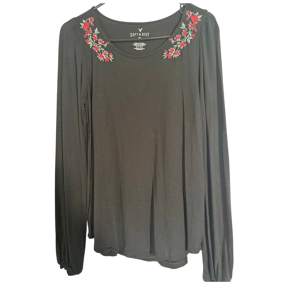 American Eagle Soft & Sexy Floral Embroidered Top – Size S